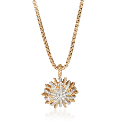 David Yurman Rose Gold Diamond Medium Starburst Pendant fv