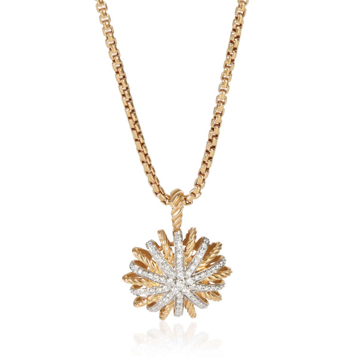 David Yurman Rose Gold Diamond Medium Starburst Pendant fv