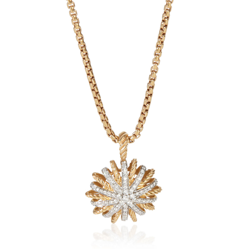 David Yurman Rose Gold Diamond Medium Starburst Pendant fv