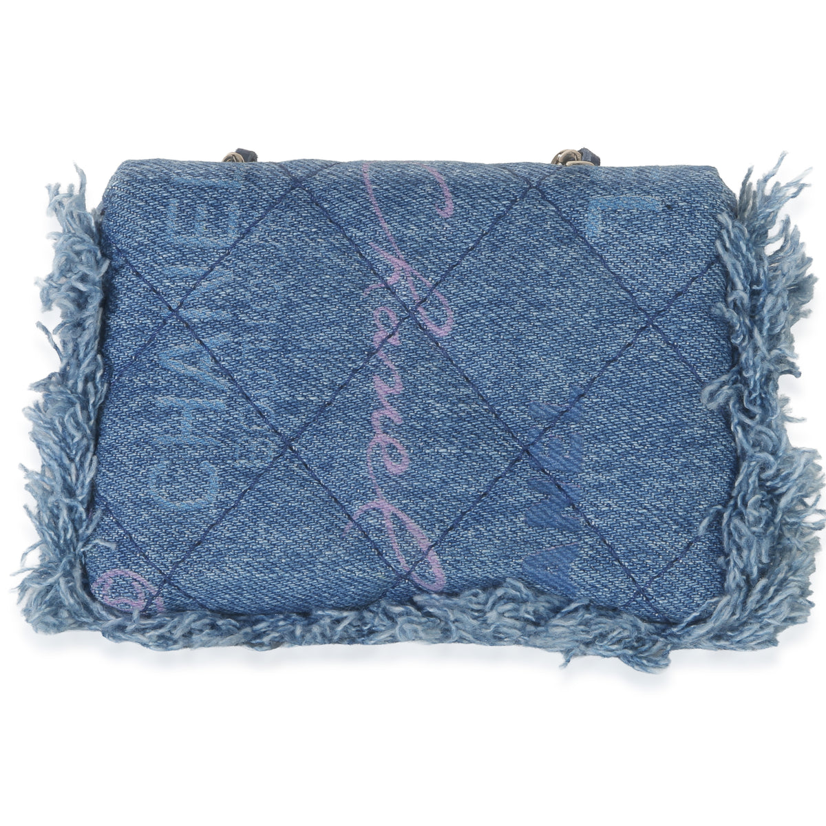 Chanel Blue Quilted Denim Denim Mood Clutch With Chain Handbag 4