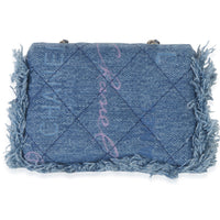 Chanel Blue Quilted Denim Denim Mood Clutch With Chain Handbag 4