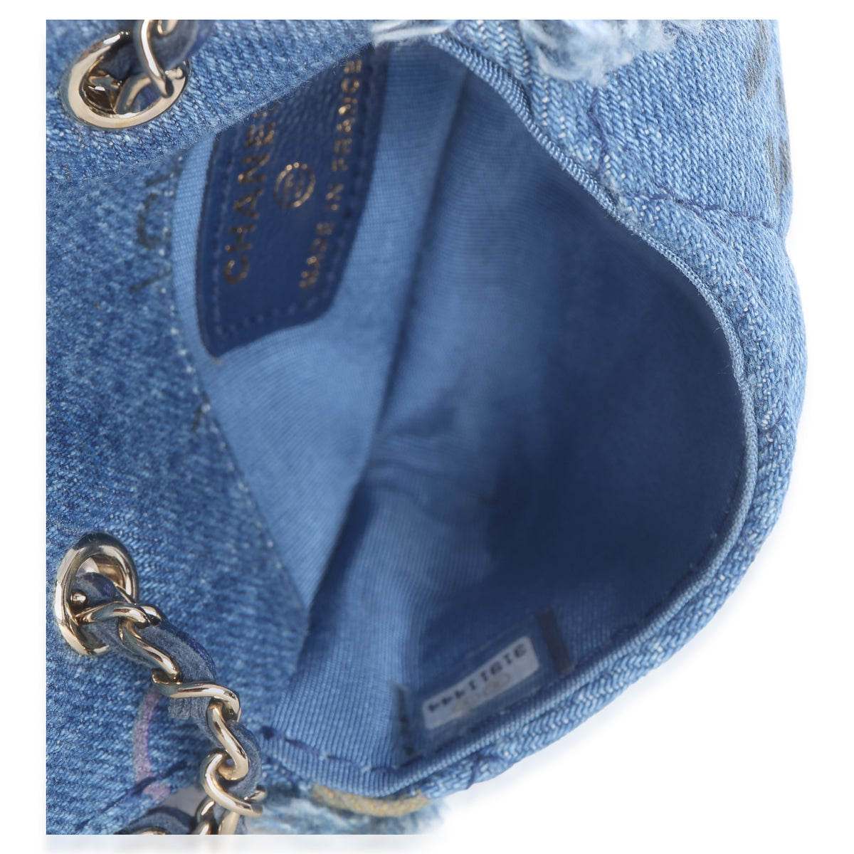Chanel Blue Quilted Denim Denim Mood Clutch With Chain Handbag 8