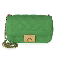 Chanel Green Quilted Jersey Chic With Me Mini Flap Bag Handbag id