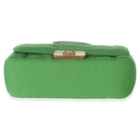 Chanel Green Quilted Jersey Chic With Me Mini Flap Bag Handbag 10