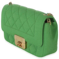 Chanel Green Quilted Jersey Chic With Me Mini Flap Bag Handbag 2