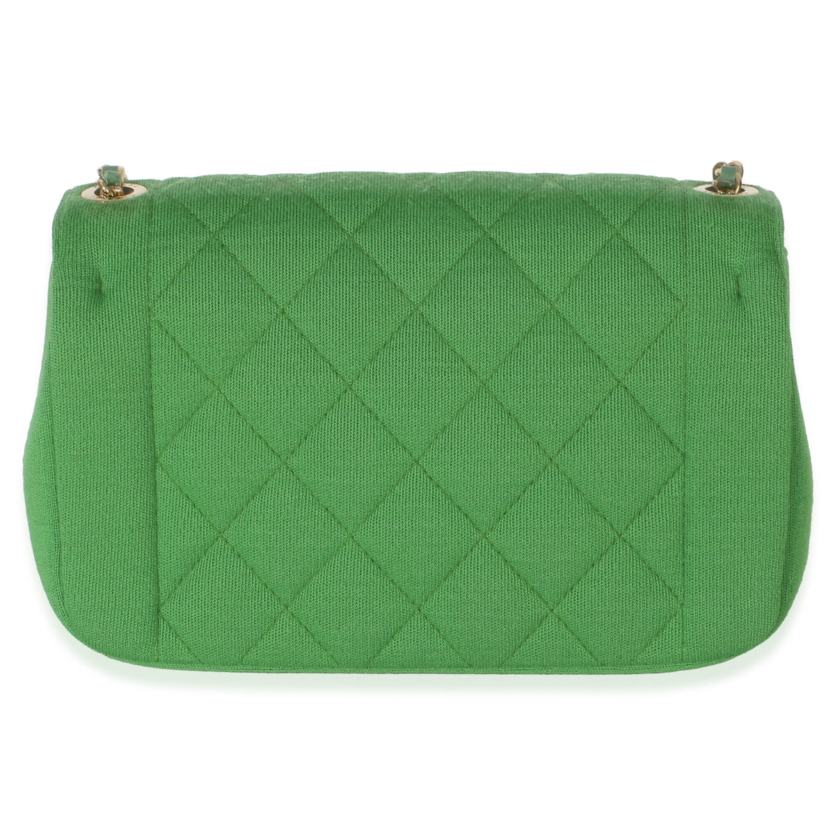 Chanel Green Quilted Jersey Chic With Me Mini Flap Bag Handbag 4