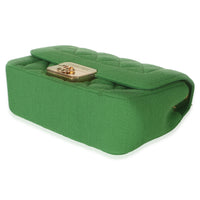Chanel Green Quilted Jersey Chic With Me Mini Flap Bag Handbag 6