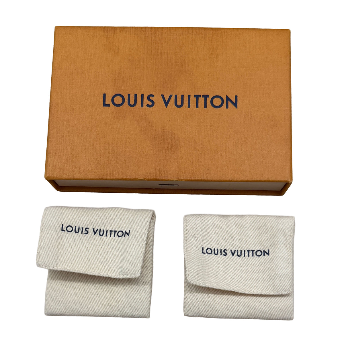 Louis Vuitton Gold Plated  Script Hoop Earrings box