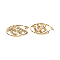 Louis Vuitton Gold Plated  Script Hoop Earrings pv