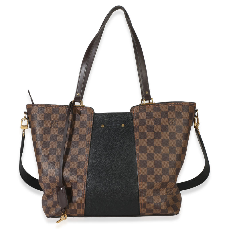 Louis Vuitton Canvas Damier Ebene Taurillon Jersey Tote Handbag id