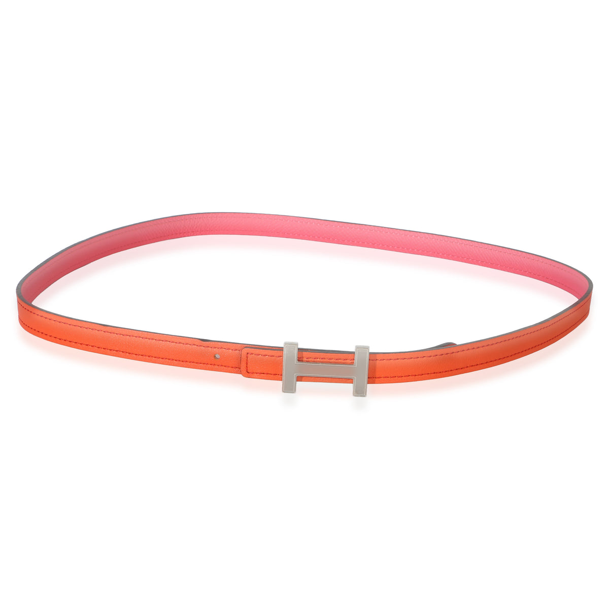 Hermès Rose Azalee Epsom Orange Poppy Swift Focus Belt PHW 80/32 4