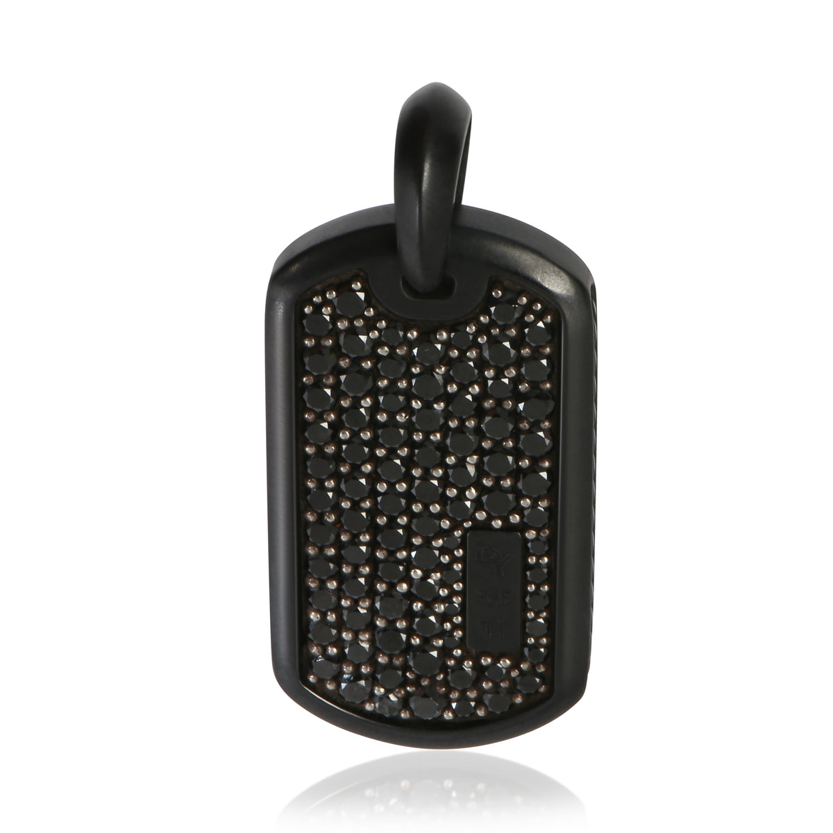 David Yurman Sterling Silver Diamond Dog Tag Pendant fv