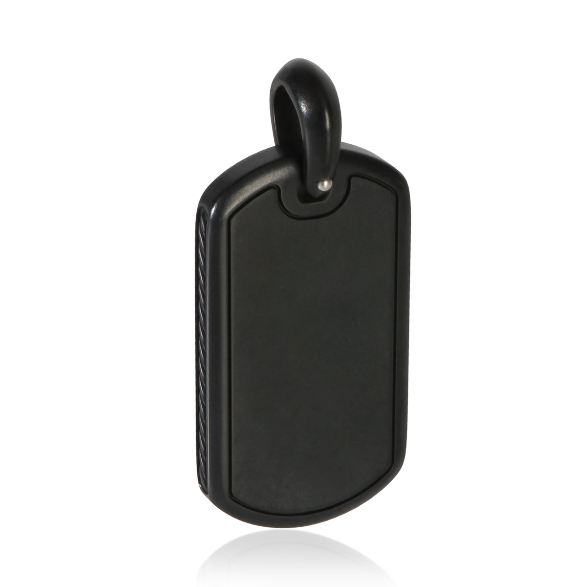 David Yurman Sterling Silver Diamond Dog Tag Pendant pv