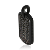 David Yurman Sterling Silver Diamond Dog Tag Pendant sv