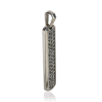 David Yurman Sterling Silver Sapphire Ingot Dog Tag Pendant 2