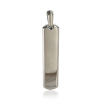 David Yurman Sterling Silver Sapphire Ingot Dog Tag Pendant 3