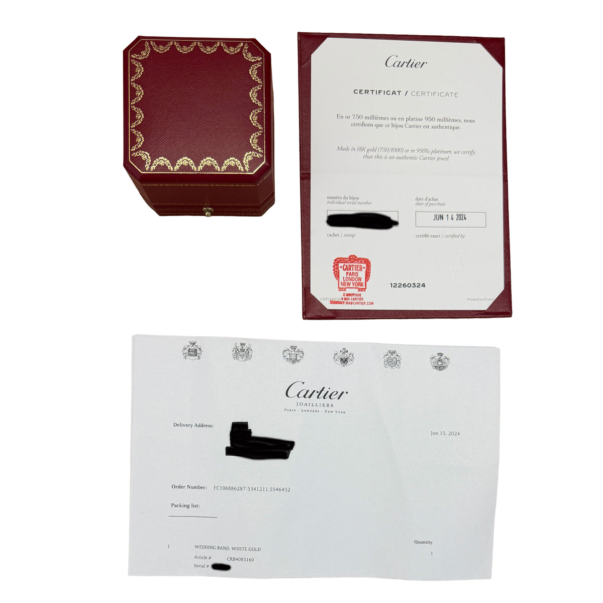Cartier White Gold  Small Model Love Ring box