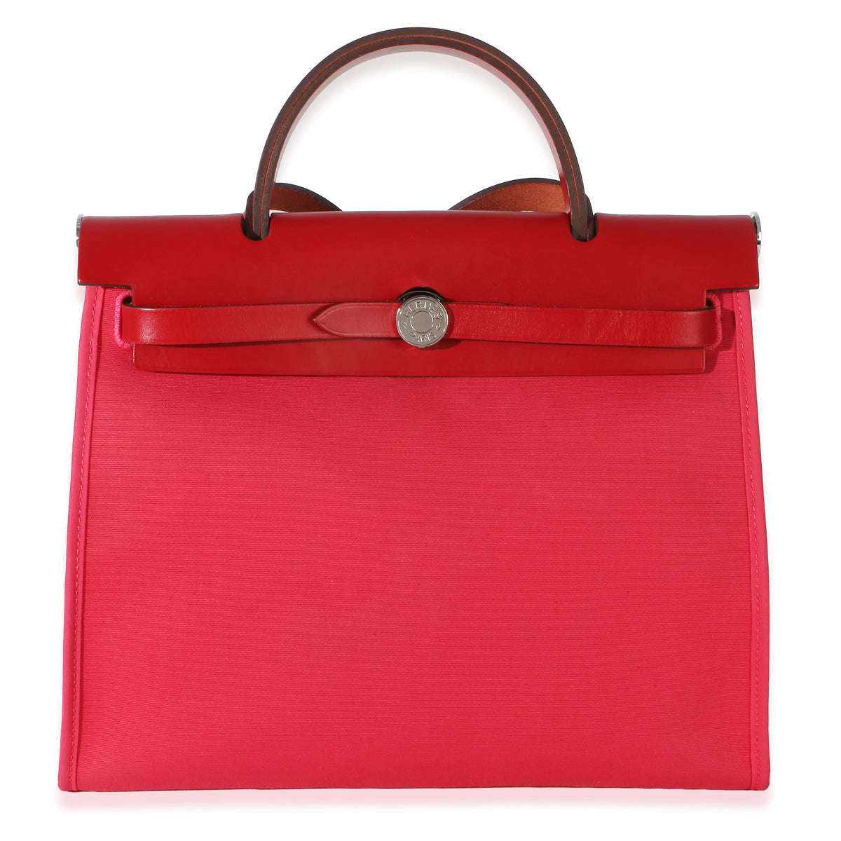 Hermès Rose Mexico Rouge Piment Toile Militaire Hunter Herbag Zip 31 PHW Handbag id