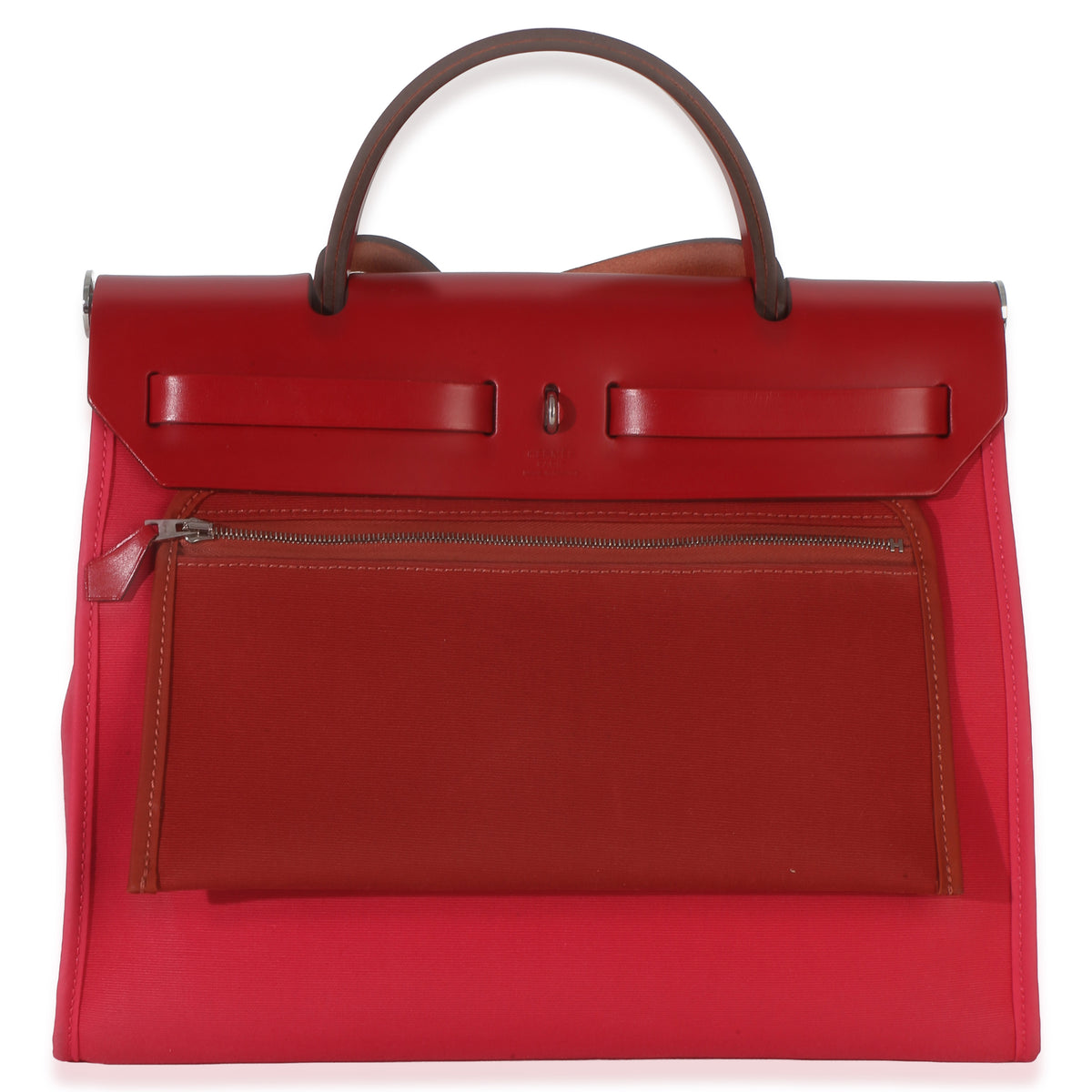 Hermès Rose Mexico Rouge Piment Toile Militaire Hunter Herbag Zip 31 PHW Handbag 5