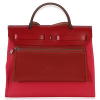 Hermès Rose Mexico Rouge Piment Toile Militaire Hunter Herbag Zip 31 PHW Handbag 5