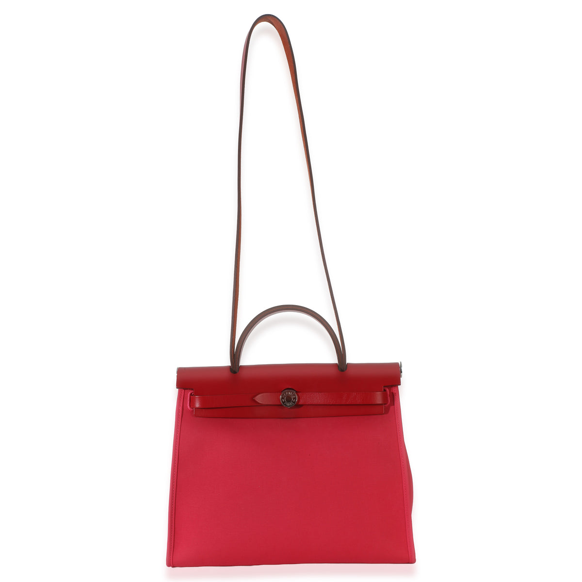 Hermès Rose Mexico Rouge Piment Toile Militaire Hunter Herbag Zip 31 PHW Handbag 9
