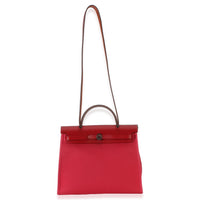 Hermès Rose Mexico Rouge Piment Toile Militaire Hunter Herbag Zip 31 PHW Handbag 9