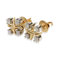 Tiffany & Co. Yellow Gold & Platinum Diamond Sixteen Stone Earrings 2