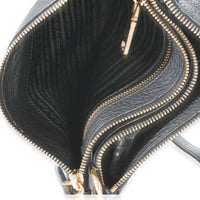 Prada Black Vitello Phenix Double Zip Crossbody Bag Handbag 9