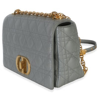 Christian Dior Grey Supple Calfskin Cannage Medium Caro Chain Bag Handbag 2