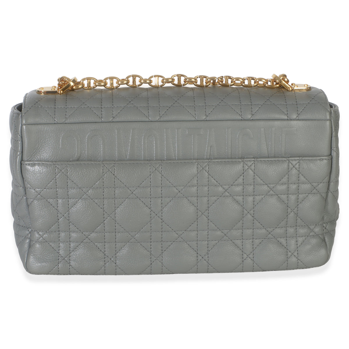 Christian Dior Grey Supple Calfskin Cannage Medium Caro Chain Bag Handbag 4