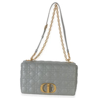Christian Dior Grey Supple Calfskin Cannage Medium Caro Chain Bag Handbag 8
