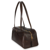 Prada Cocoa Brown Antiqued Calfskin Large Carry Shoulder Bag Handbag 2