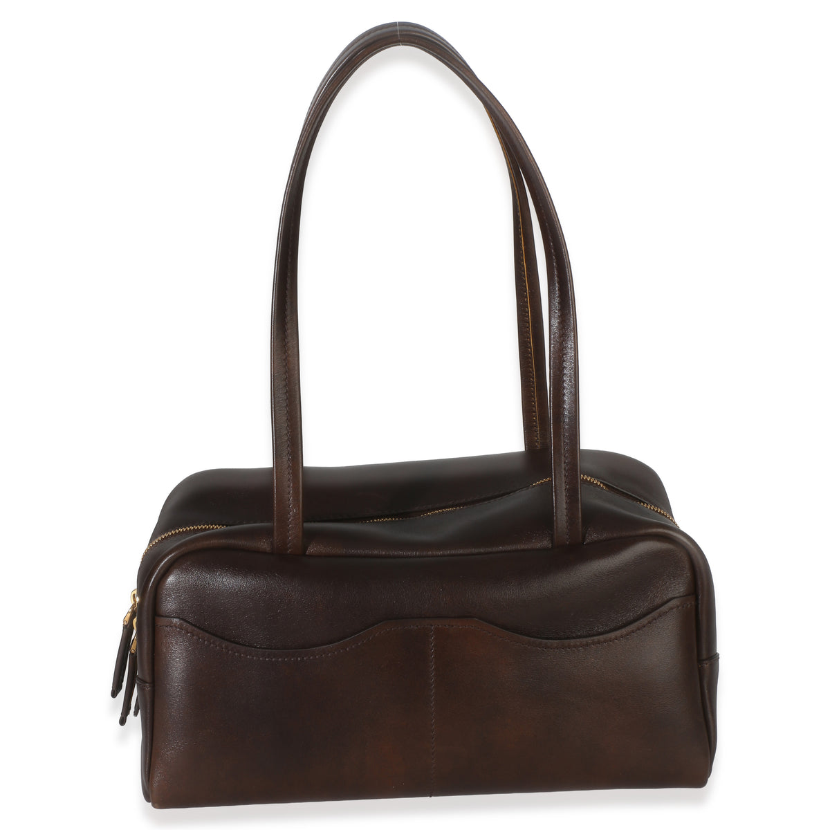 Prada Cocoa Brown Antiqued Calfskin Large Carry Shoulder Bag Handbag 4