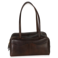 Prada Cocoa Brown Antiqued Calfskin Large Carry Shoulder Bag Handbag 4