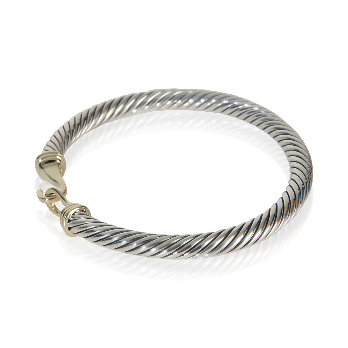 David Yurman Yellow Gold & Sterling Silver  Cable Buckle Bracelet 2