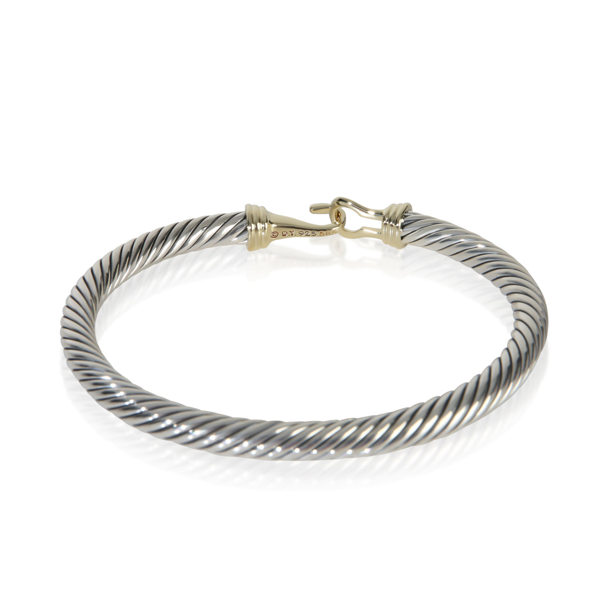 David Yurman Yellow Gold & Sterling Silver  Cable Buckle Bracelet 3