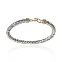 David Yurman Yellow Gold & Sterling Silver  Cable Buckle Bracelet 4
