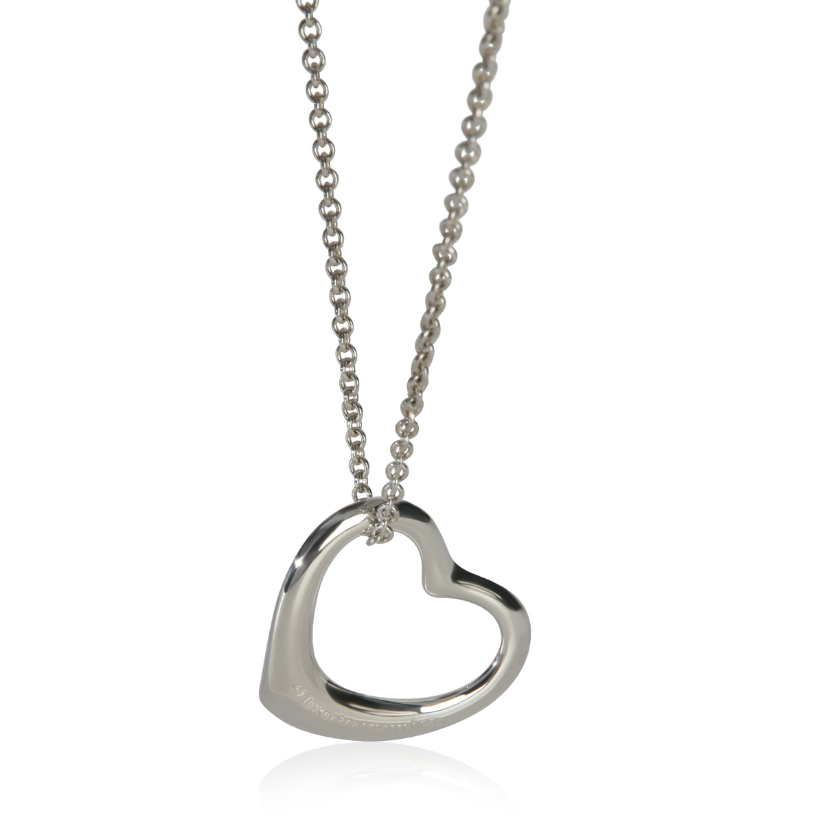 Tiffany & Co. Sterling Silver  Vintage Elsa Peretti Open Heart Pendant fv