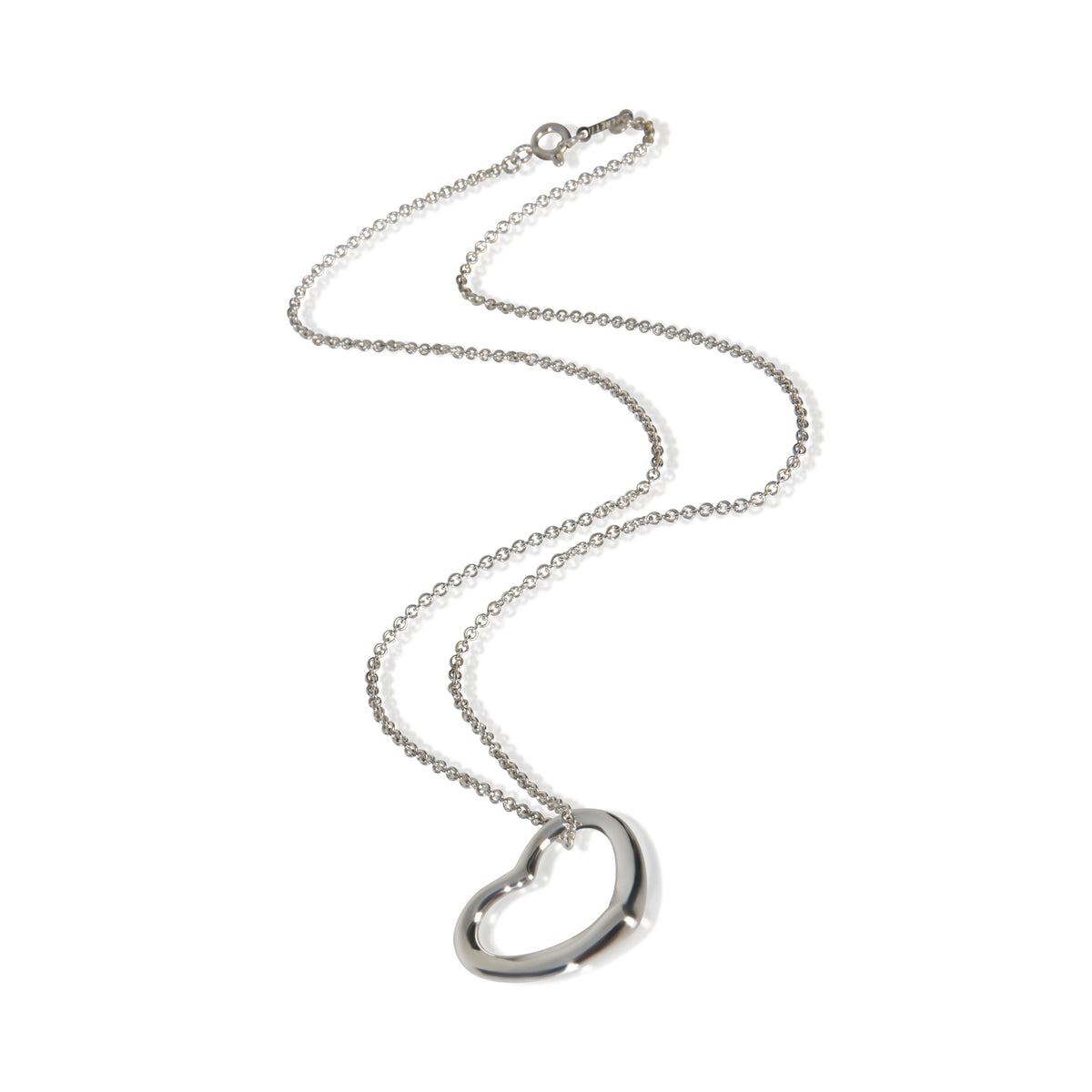 Tiffany & Co. Sterling Silver  Vintage Elsa Peretti Open Heart Pendant 3