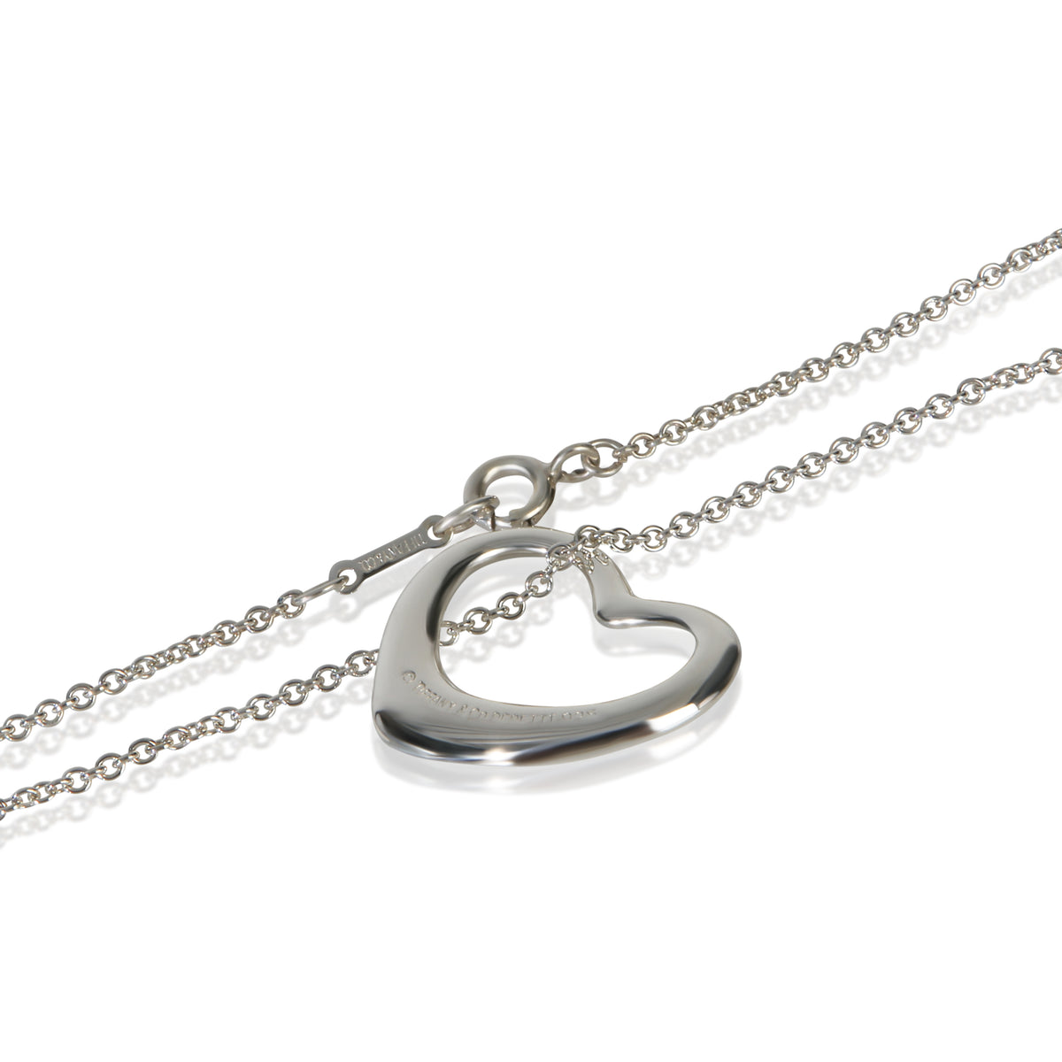 Tiffany & Co. Sterling Silver  Vintage Elsa Peretti Open Heart Pendant 2