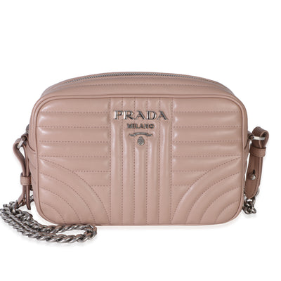 Prada Pink Nappa Impunture Diagramme Small Camera Bag Handbag fv