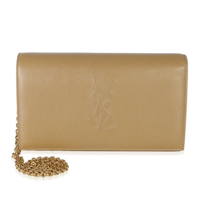 Saint Laurent Beige Calfskin Belle De Jour Chain Wallet Handbag id