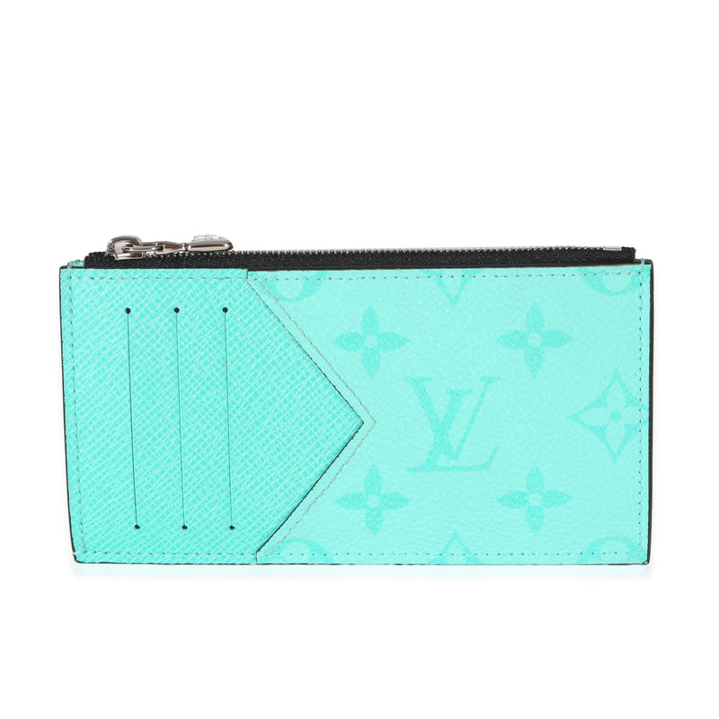 Louis Vuitton Green Monogram Taigarama Coin Card Holder Wallet id