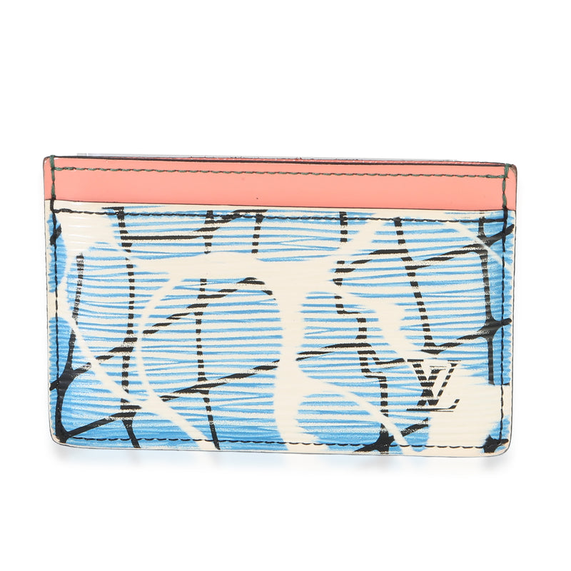 Louis Vuitton Multicolor Aqua Epi Card Holder Wallet id
