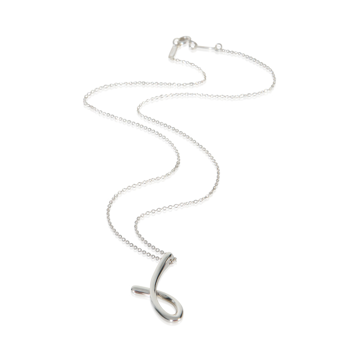 Tiffany & Co. Sterling Silver  Elsa Peretti Alphabet Initial J Pendant 3