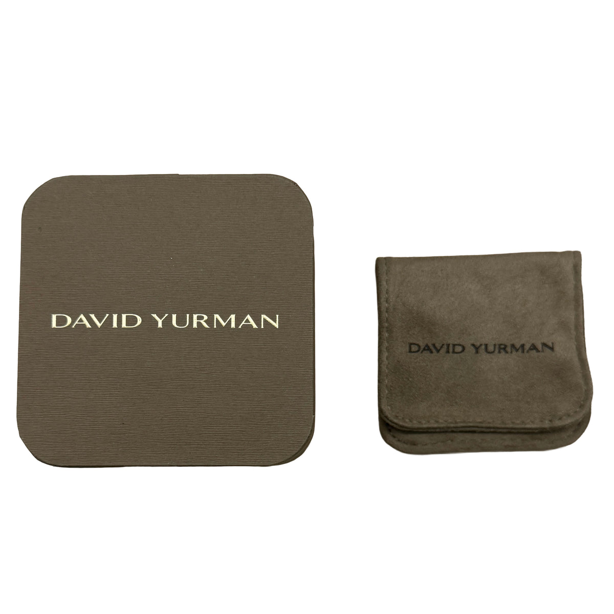 David Yurman Yellow Gold & Sterling Silver Diamond Petite Helena 3 Row Ring box