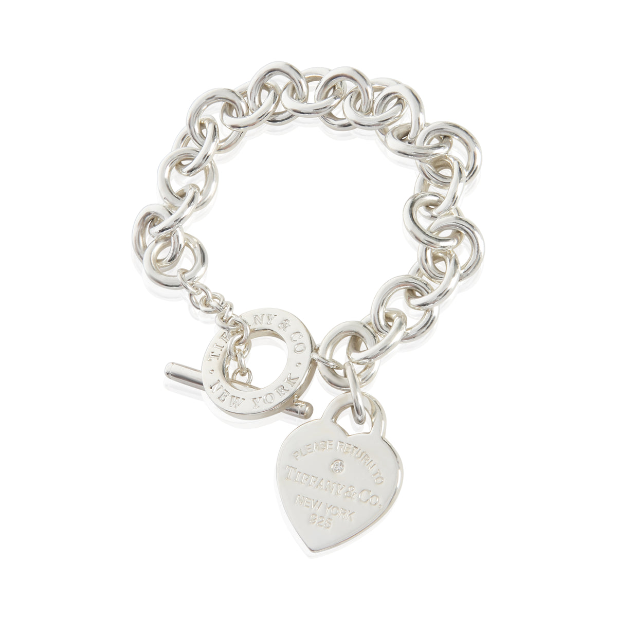 Tiffany & Co. Sterling Silver Diamond Return To Tiffany Bracelet