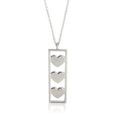 Tiffany & Co. Sterling Silver  Vintage 3 Heart Pendant fv