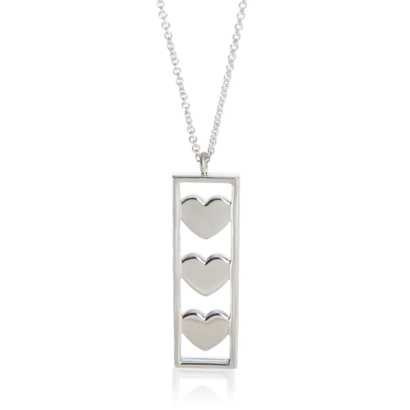 Tiffany & Co. Sterling Silver  Vintage 3 Heart Pendant fv