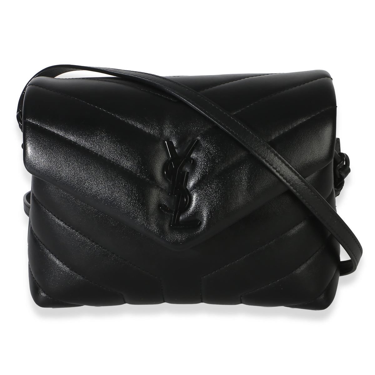 Saint Laurent Black Monochrome Calfskin Y Quilted Toy Loulou Crossbody Handbag id